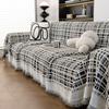 Geometric Checkered Sofa Cover Fabric All-season Universal Full Cover Sofa Cover