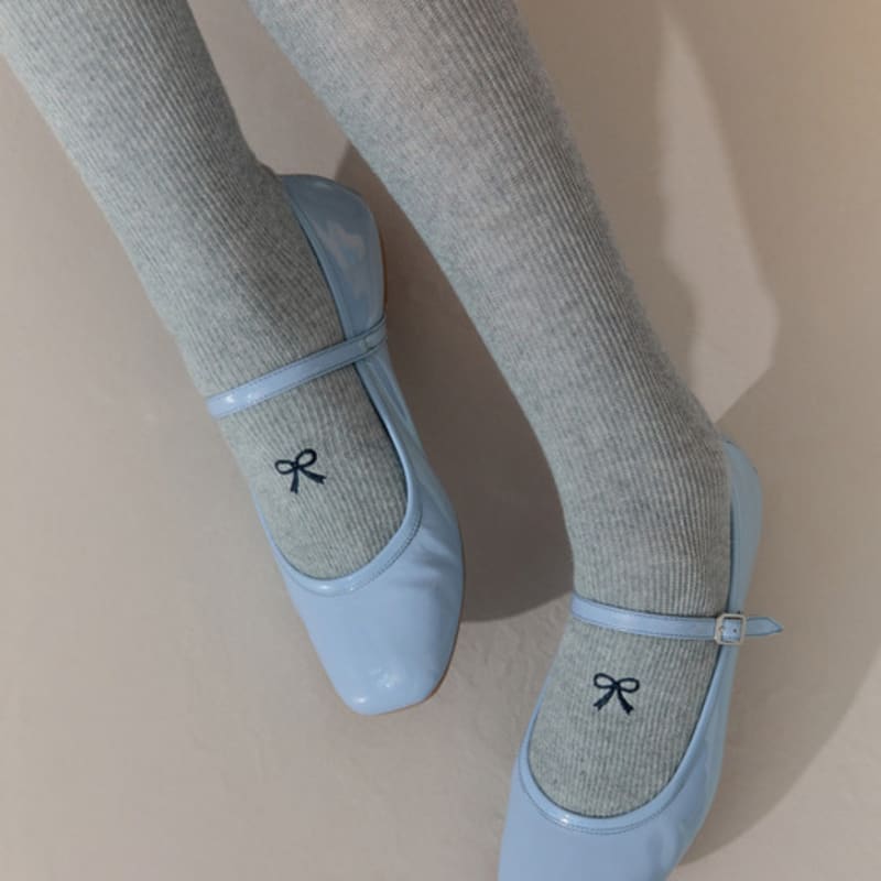 

SOCKS APPEAL RIBBON GIRL cotton tights embroidery melange grey M