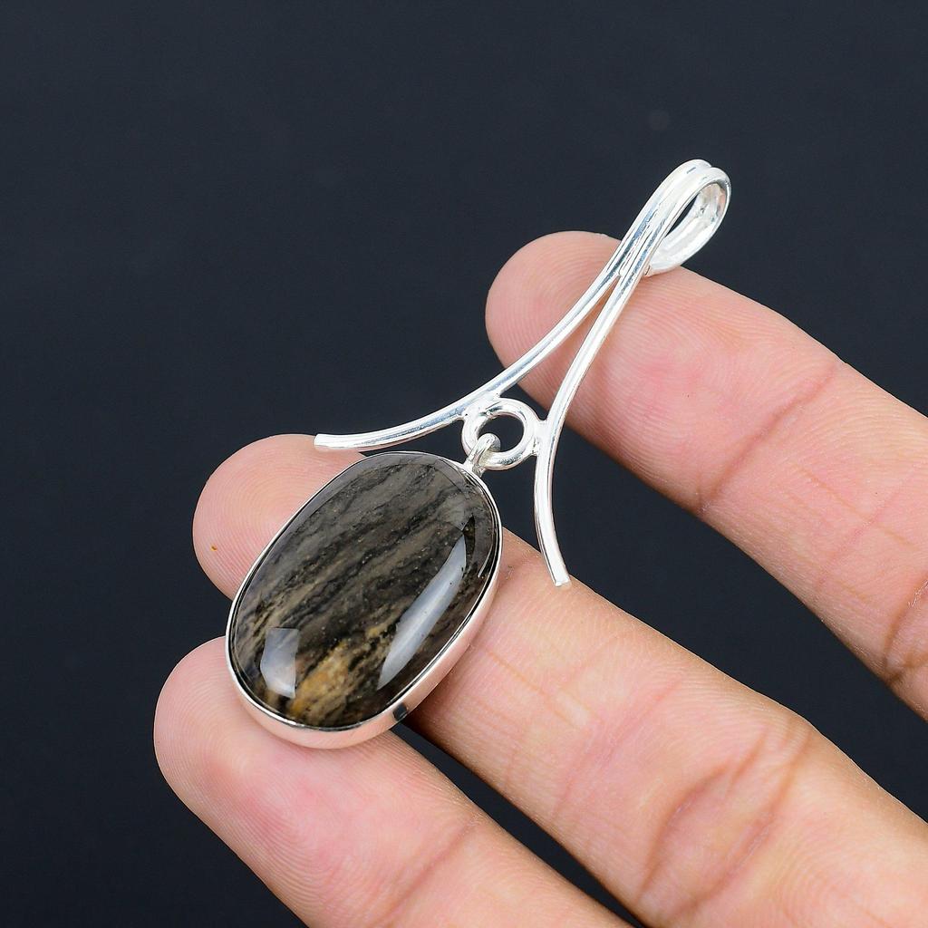 Sisters Day Sale 925 Sterling Silver Natural Honey Dendrite Opal Elegant Pendant