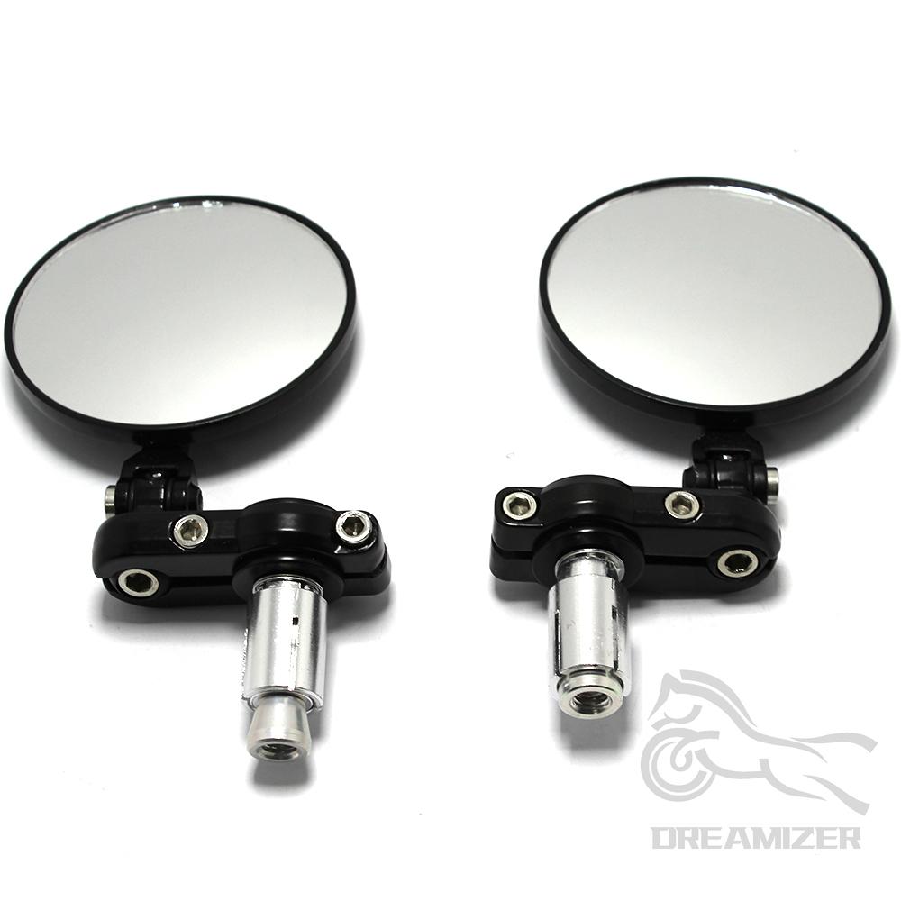 Espelhos Retrovisores de Motocicleta Universais de 7/8" Dobráveis para Ponta de Guidão para Honda Suzuki Yamaha Cafe Race Bobber Lado do Guidão