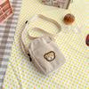 Portable Corduroy Bear Phone Crossbody Bag Mobile Phone Coin Purse Fashionable Cross Small Bag Corduroy Mini Bag