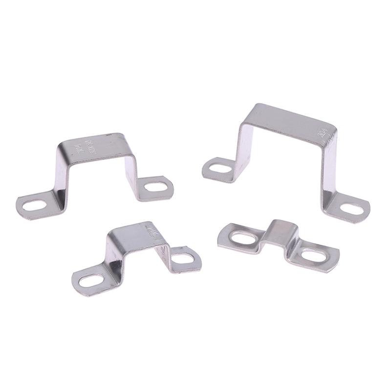 2Pcs 304 Stainless Steel Thickened Square Rectangular U-Shaped Horseback Pipe Saddle Clamp Buckle Throat Hoop 5 Kinds Of Models