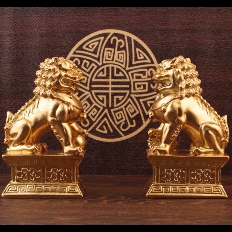 Figurine Large And Small Sizes For Home Doorway Decoration Office Desktop Alloy Resin Craft Gift Lion