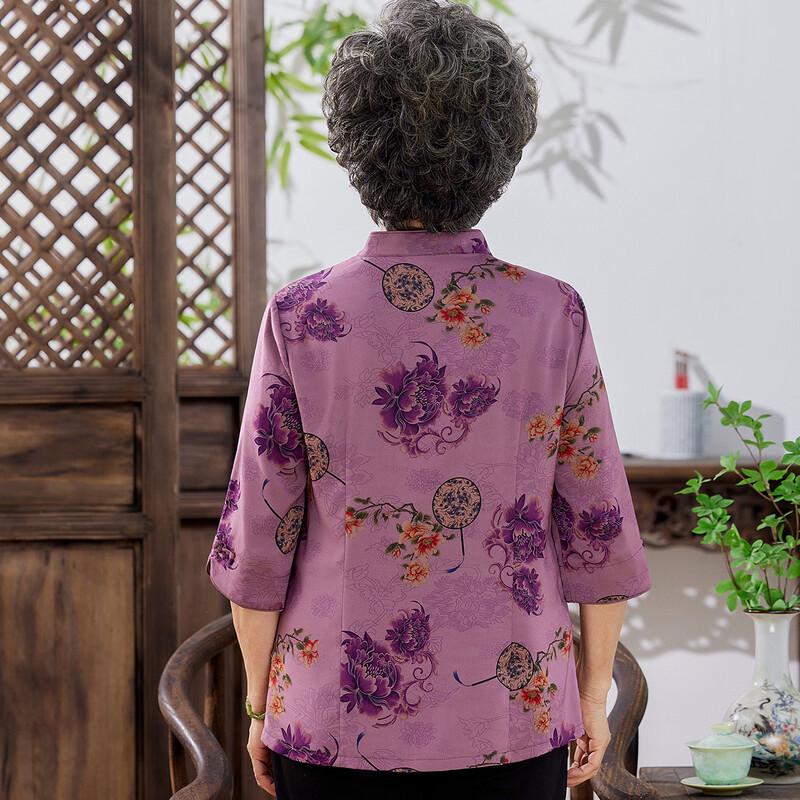 Yuzhaolin Women's Summer Rose Red Stand-Collar Shirt