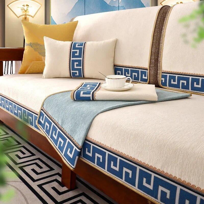 High-grade Chenille Jacquard Sofa Cushion Non-slip Sofa Towel Cushion L-shaped Imperial Concubine Chair Sofa Backrest Cushion