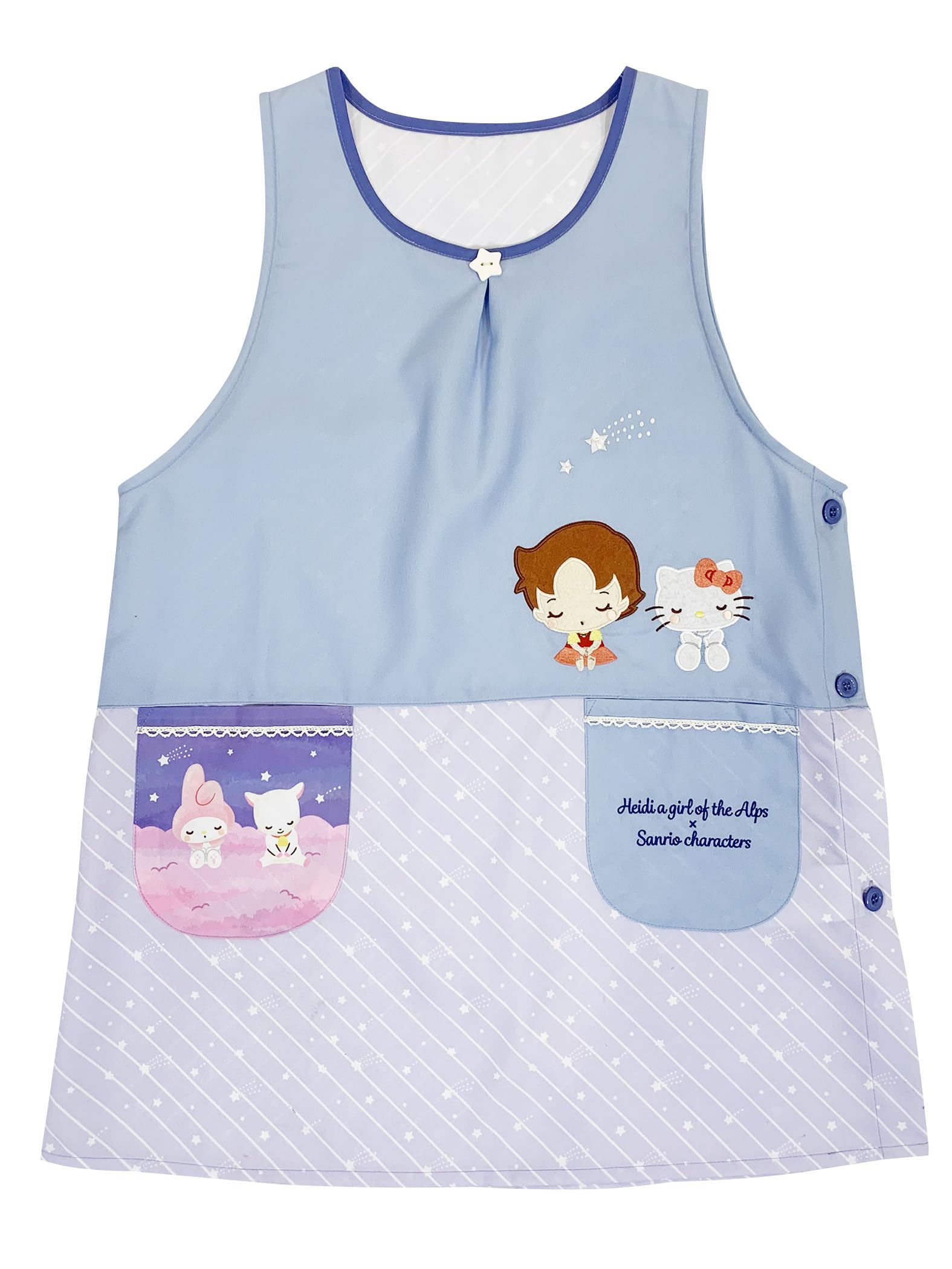 

[Atelier Momo and Momo] [Heidi, Girl of the Alps] [Sanrio Characters] Hello Kitty My Melody Apron, Side Opening, Purple, Women s, M-L, SA43966-51