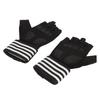 Black Workout Gloves Gym Fitness Weight Lifting Half Finger Gloves with Wrist Strap for Exercise Training L