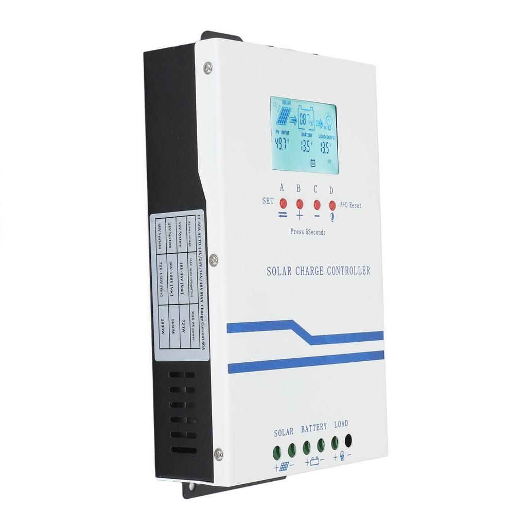 12V 24V 48V 60A Solar Charge Controller LCD Backlight Photovoltaic MPPT Solar Panel Regulator with LED Indicator