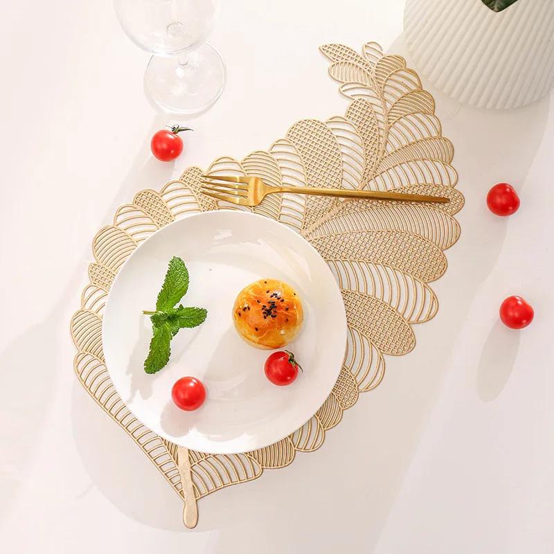 1Pc Hollow PVC Phoenix Flower Insulation Pad Home Restaurant Placemat Kitchen Table Bowl Mat Wedding Party Decoration