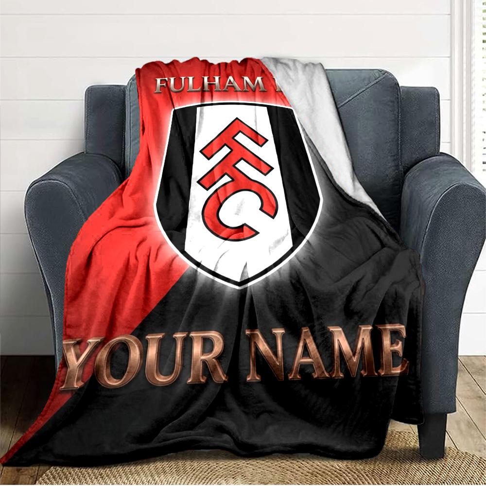 Name Custom Fulham FC Print Flannel Blanket High Quality Warm Comfortable Cover for All Seasons Perfect for Gifts Home Decor