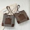 Stylish Soft Nylon Bucket Bag With Zipper Closure For Trendy Street Look