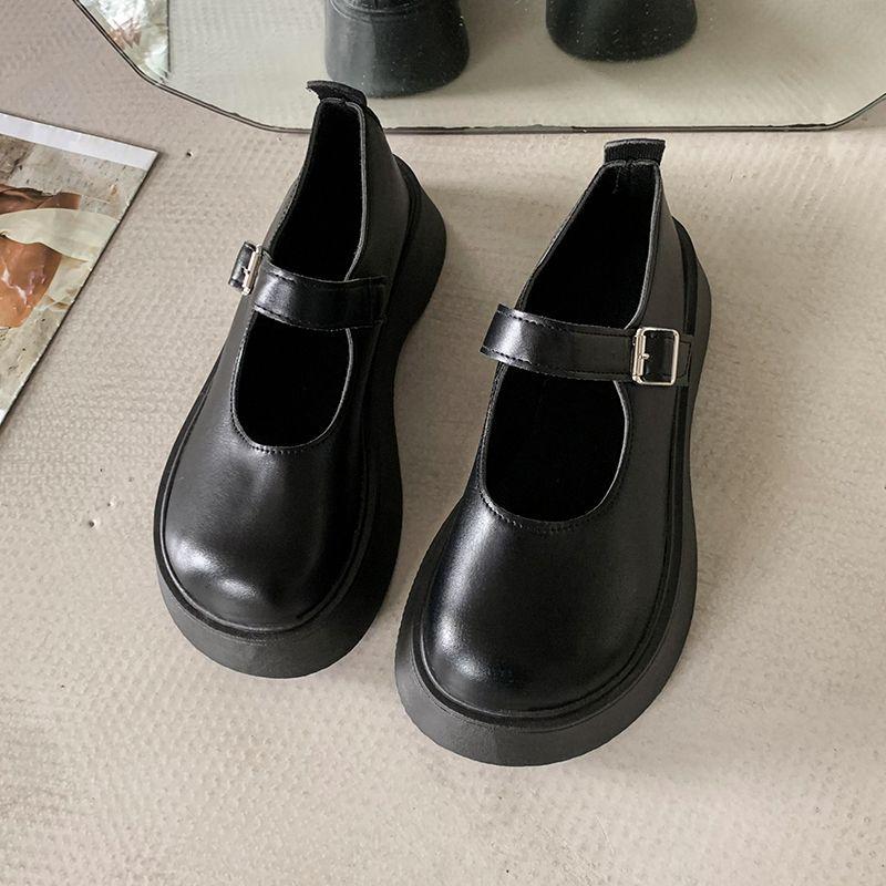 New style small leather shoes women and girls pork kidney shoes platform sweet cool Mary Jane shoes single shoes