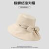 Bucket hat female bow letter face covering sunscreen basin hat outdoor eaves UV protection versatile sun hat