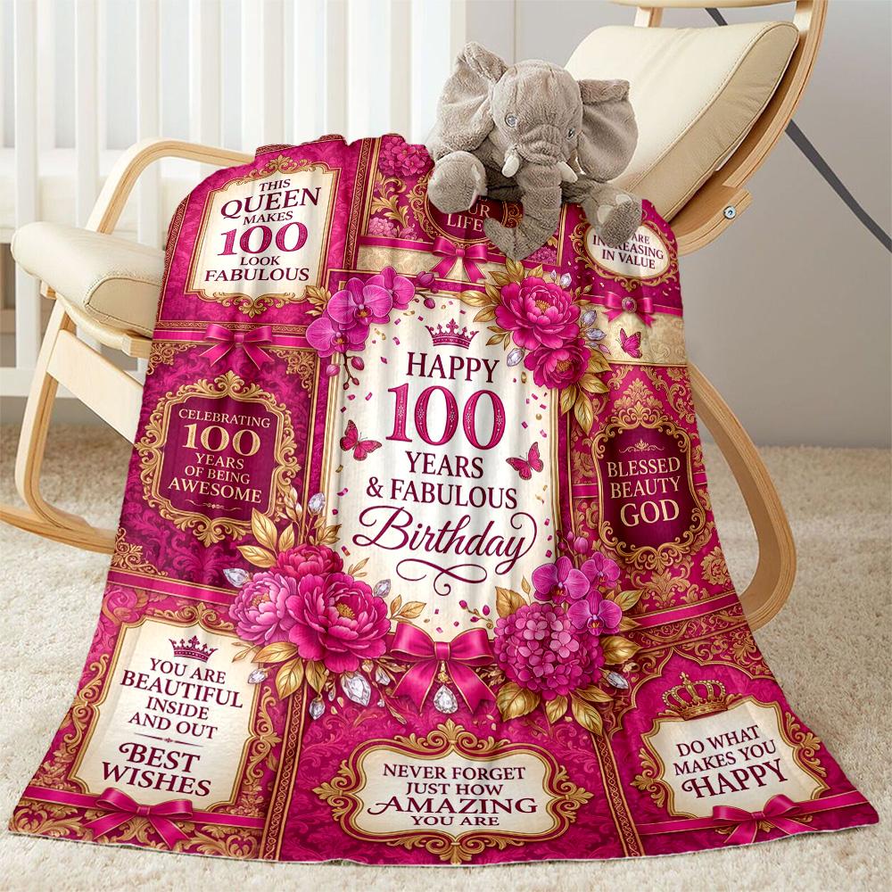Happy Years Birthday Blanket Ultra-Soft Suitable for Seaside Bed Picnics for All Seasons Warmthful Decor Perfect Gift for Relatives and Friends