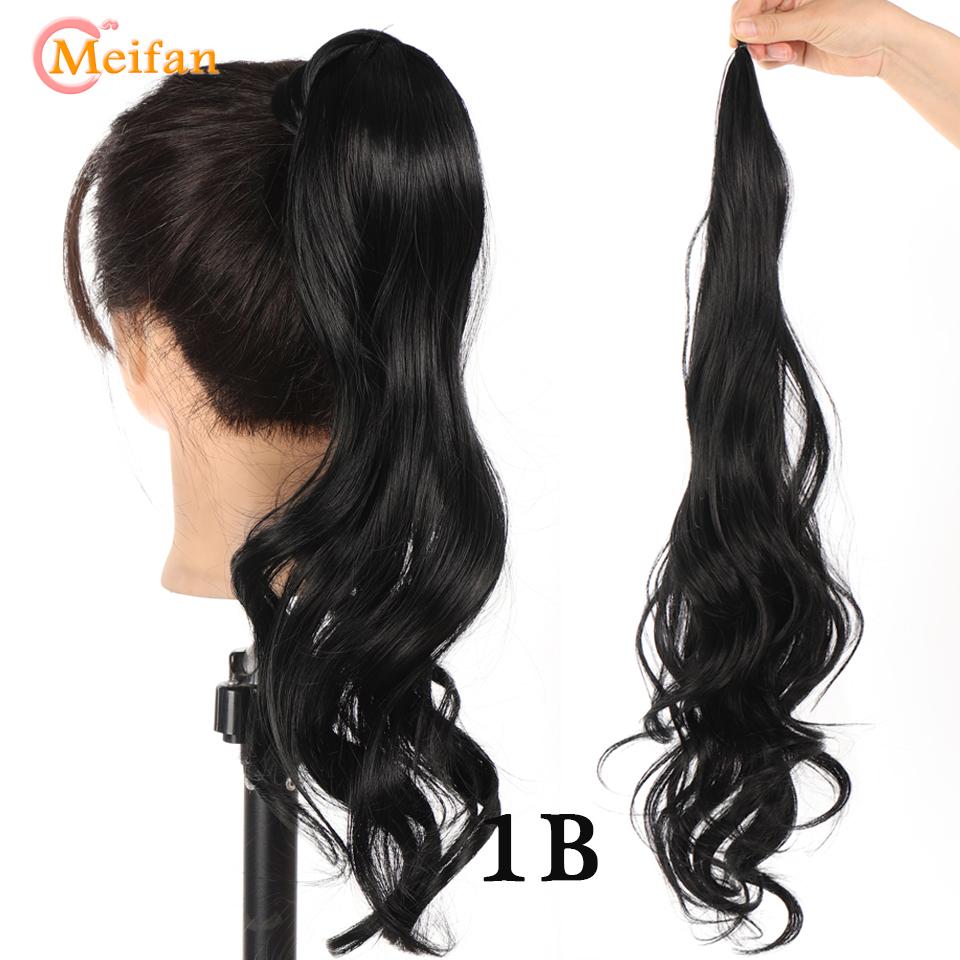 Syntetisk hestehale 32 tommer lang fleksibel sjal rundt hestehale hårforlengelser Blond Svart For kvinner Fake Tail Hairpiece Daglig bruk