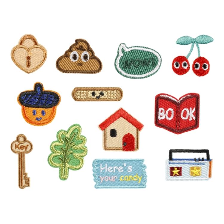 

12 Pcs Book Applique Patches Lovely Radio Iron On Patches Key Embroidered Patches Repair Patches Sew On Patches 1