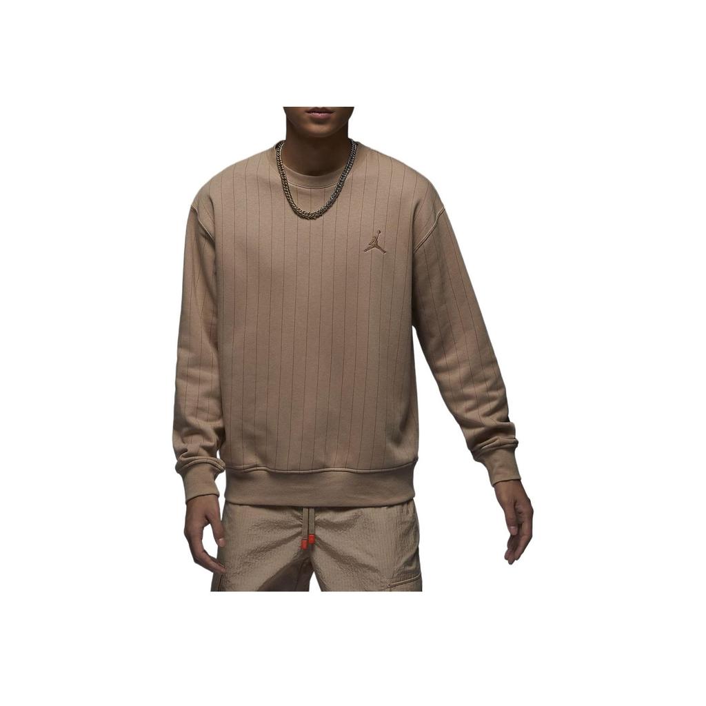 Jordan Vertical Stripe Casual Crew Neck Long Sleeve Sweatshirt Men Tops Camel FN6355-244