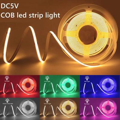 5V 8mm PCB COB LED bandă USB Lumină cu comutator Dimmer Telecomandă 320LED Iluminare liniară de înaltă densitate Lampă cu bandă LED flexibilă