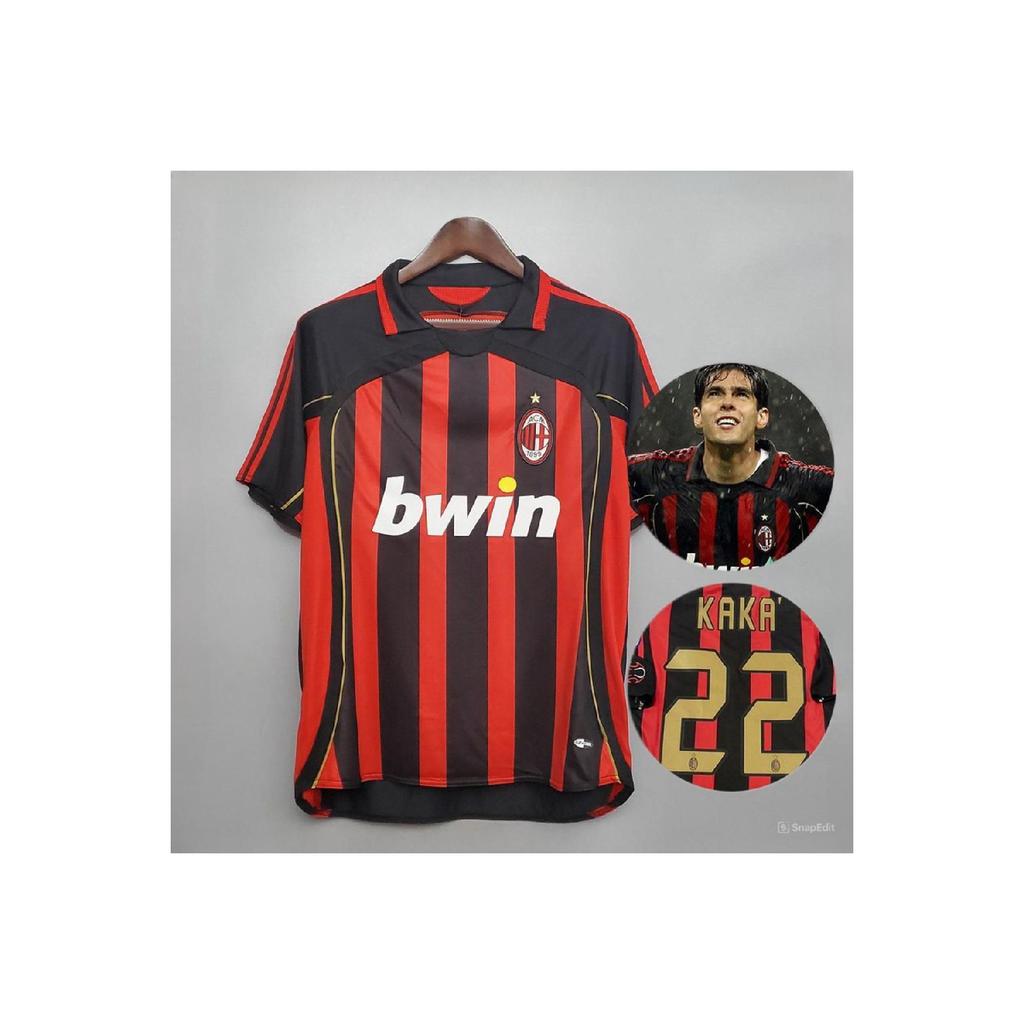 Kaka 22 Retro Milan Red/black Bar Jersey