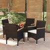 5 Piece Outdoor Dining Set with Cushions Black