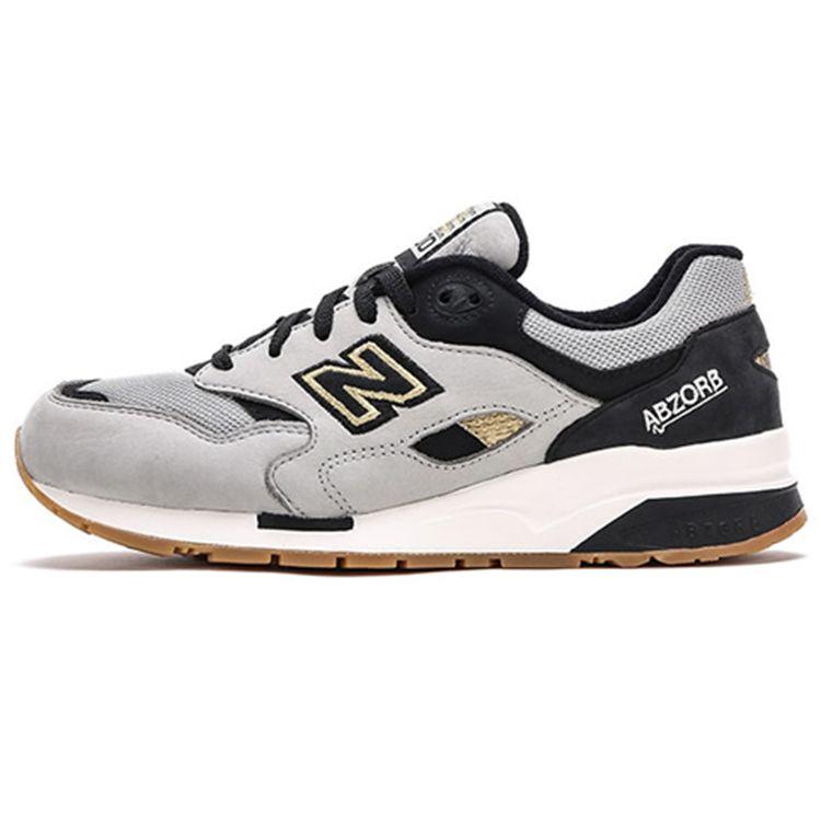 New Balance Nb 1600 Elite Edition Retro Leather Fabric Low Top Running Shoes Women sneaker Gray Black CW1600LC