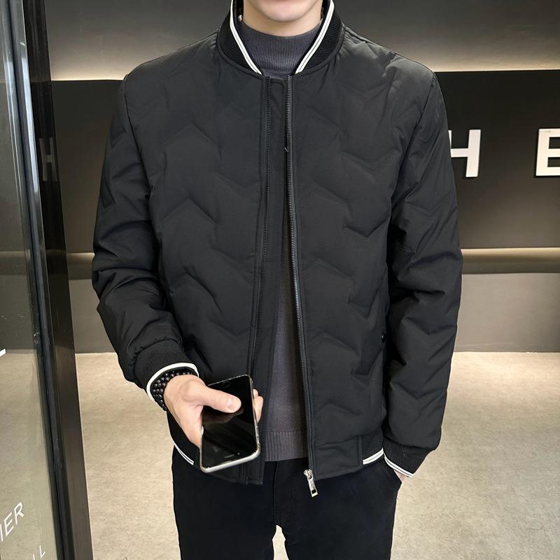 Baseball collar down jacket men's winter thickened warm and cold% white duck down cold jacket men's light cold