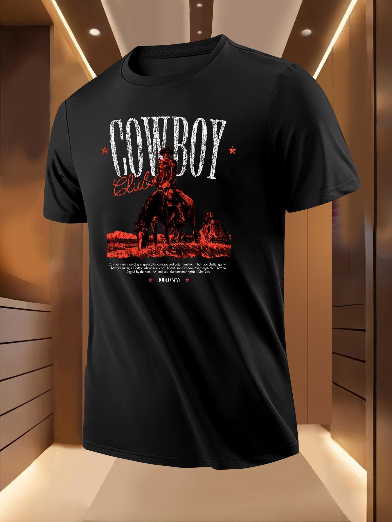 Vintage Tshirt Vintage Western Cowboy Graphic Tshirt - Br... XXXXL