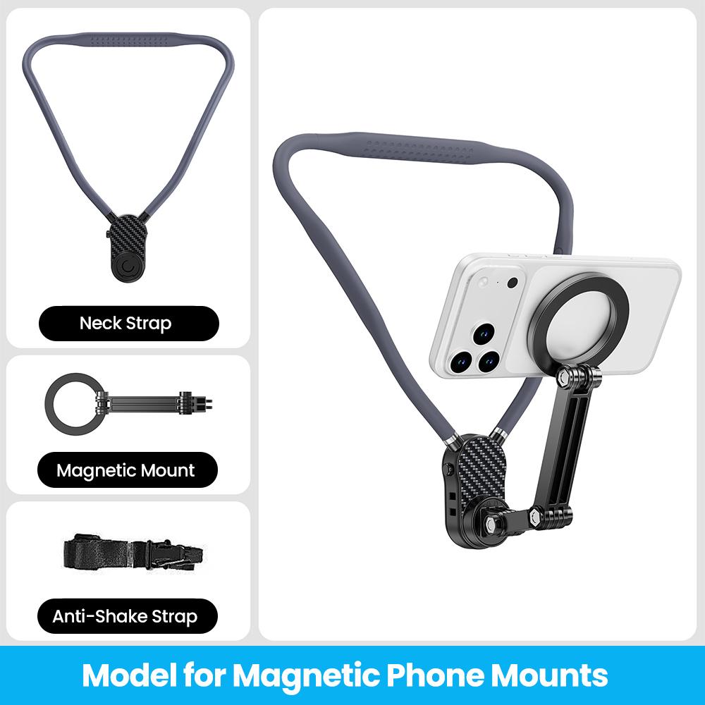 Neck Hanging Phone Holder First Person Perspective Shooting of Self Media Live Streaming Action Camera Magnetic 360 Rotate Stand 6