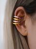 Stainless Steel Ear Clip 18K Gold Plated For Women Waterproof High Quality Ladies Zircon For Daily Wear Vacation Seaside Etc