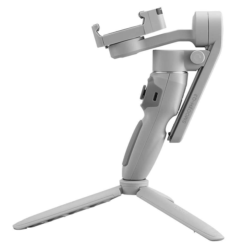 Japoński Gimbal do Smartfona ZHIYUN SMOOTH Q3 COMBO z Lampą LED do Noszenia Lekki Szary [Oficjalna Gwarancja] Stabilizator 3-osiowy, Etui, Wbudowane Światło,