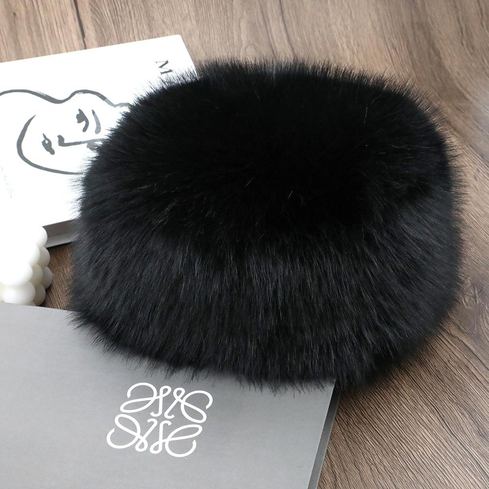New Fluffy Fur Women's Winter Hat Warm Ear Protection Snow Ski Cap Female Faux Fox Fur Bomber Hat Windproof Russian Hat Bonnet