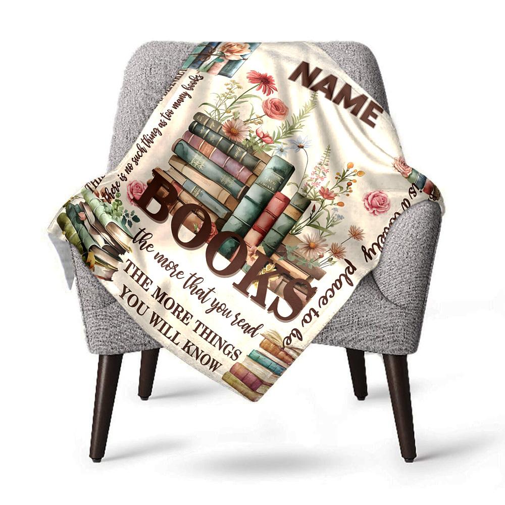 Book Reading Blanket Home Customize Your Name Blankets Comfortable Soft Lightweight Multipurpose Blanket For Picnic Sofa Office Bed Living Room