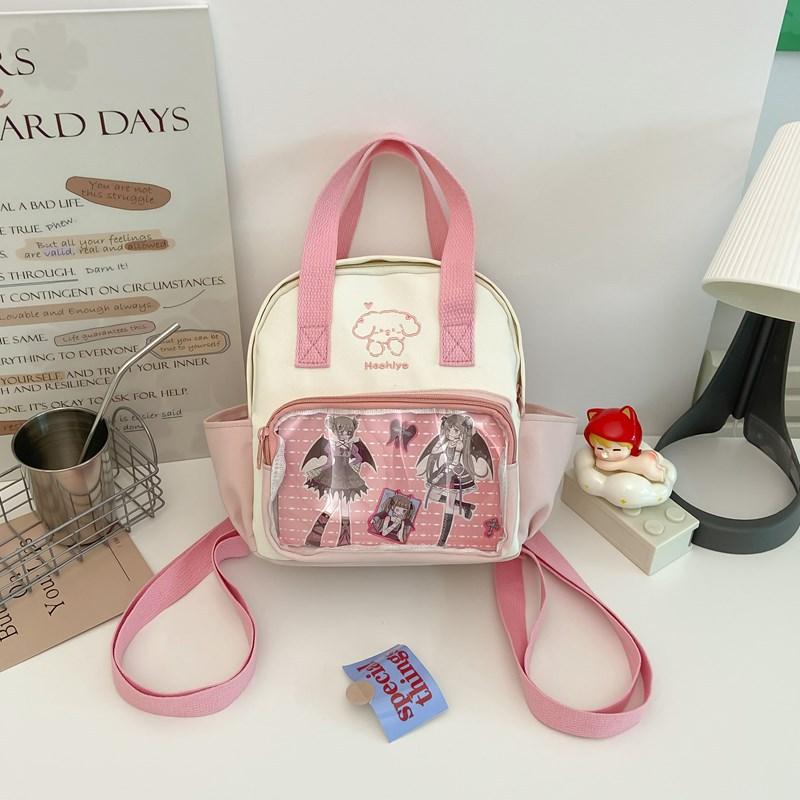 Cute crossbody bag girl Japanese versatile transparent bar pain bag baby bag student light mobile phone bag multi-use small backpack