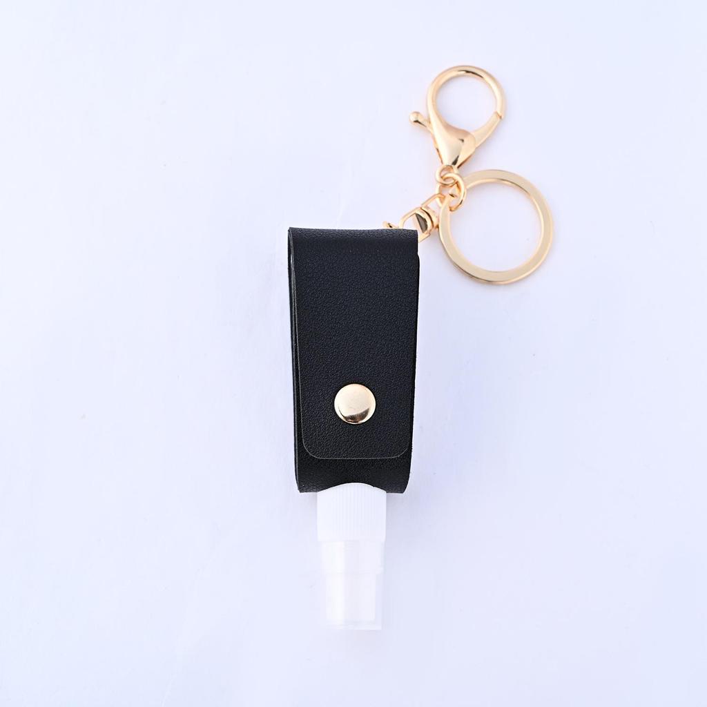 T-Shaped Leather Hand Sanitizer & Perfume Keychain Case with Spray Bottle