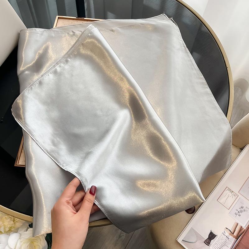 Solid Color Fashion Elegent Shawl Square Scarf For Women Summer Sun Protection Hijab Neckerchief Female Wraps Bandana