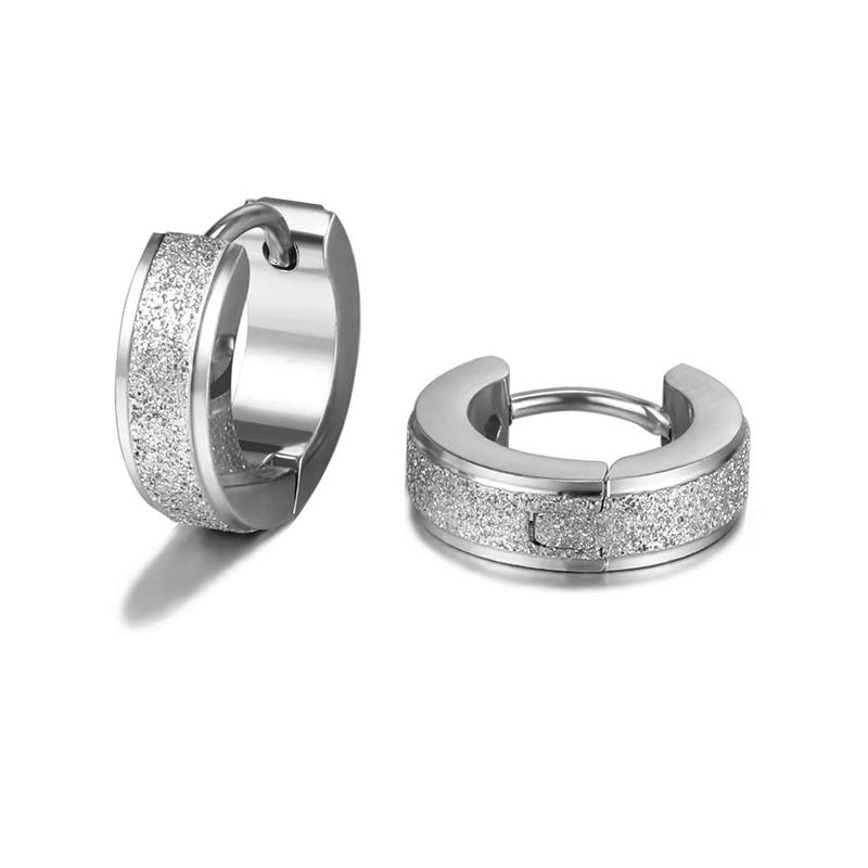 1 Pair Unisex Classic Punk Simple Circle Stainless Steel Earrings For Women Men Cool Round Huggie Hoop Earrings Female Jewelry