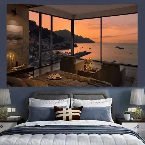 Retro Cozy Cabin Background Tapestry Bedroom Living Room Tapestry Home Wall Decoration Tapestry