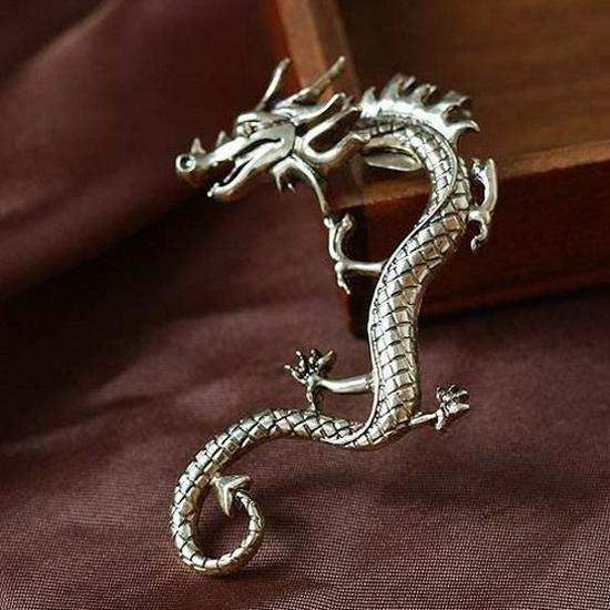 Retro Punk Dragon Ear Clip Earrings (Unisex, Non-Pierced)