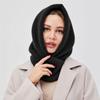 Soft Winter Plush Hat Windproof Balaclava Hats Solid Color Hooded Scarf  for Women