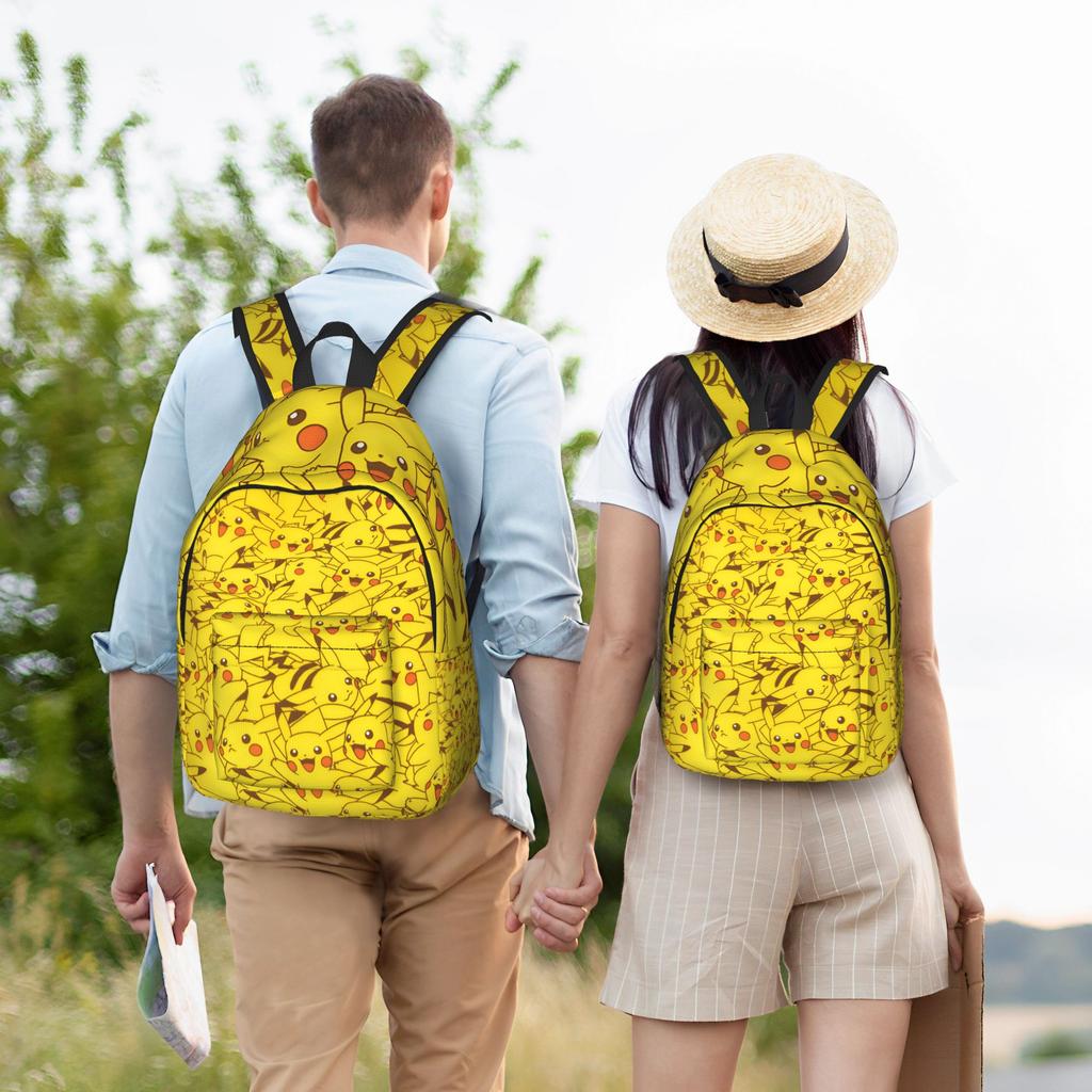 Fashion Pokemon Pikachu Backpack  Mochilas New Campus Zipper Closure Rucksack