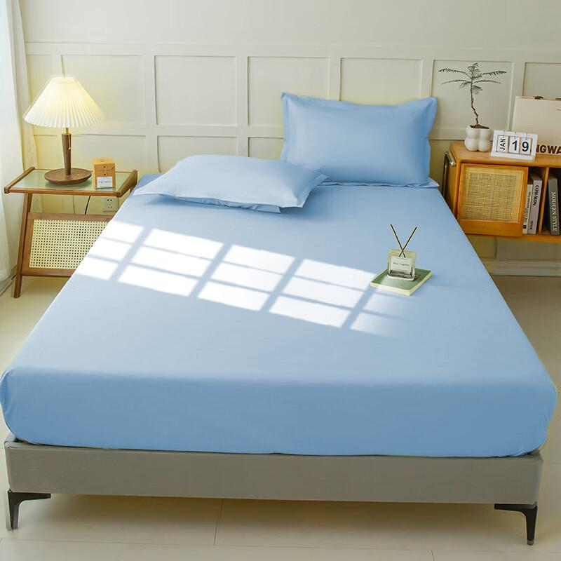 Waterproof Fitted Sheet Bedding Cover Bed Cloth Solid Color Mattress ,Soft Breathable Noiseless Bed Cover Deep Pocket Large Size