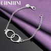 CHSHINE Fine 925 Sterling Silver Handcuffs Bracelet For Women Lovers Wedding Fashion Charm Jewelry