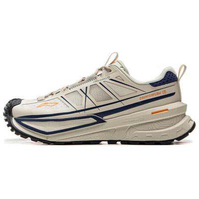 Li Ning CF Su Xing Chuan SE Durable Waterproof Non-Slip Low-Top Outdoor Hiking Shoes Unisex Hiking Shoes Beige Blue AHTV015-5
