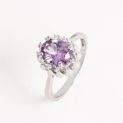 Crown Design 925 Sterling Silver Ring with Color Change Synthetic Alexander Nano Gift for Ladies and Girls Birthday