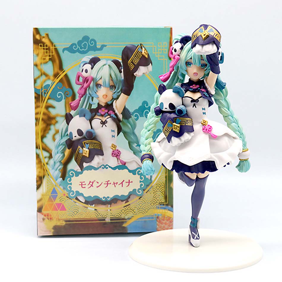 Sold 15CM Anime Hatsune Miku Figure National Style Fashion Panda MODERNCHINA Model Toy Gift Collection Action Figure PVC
