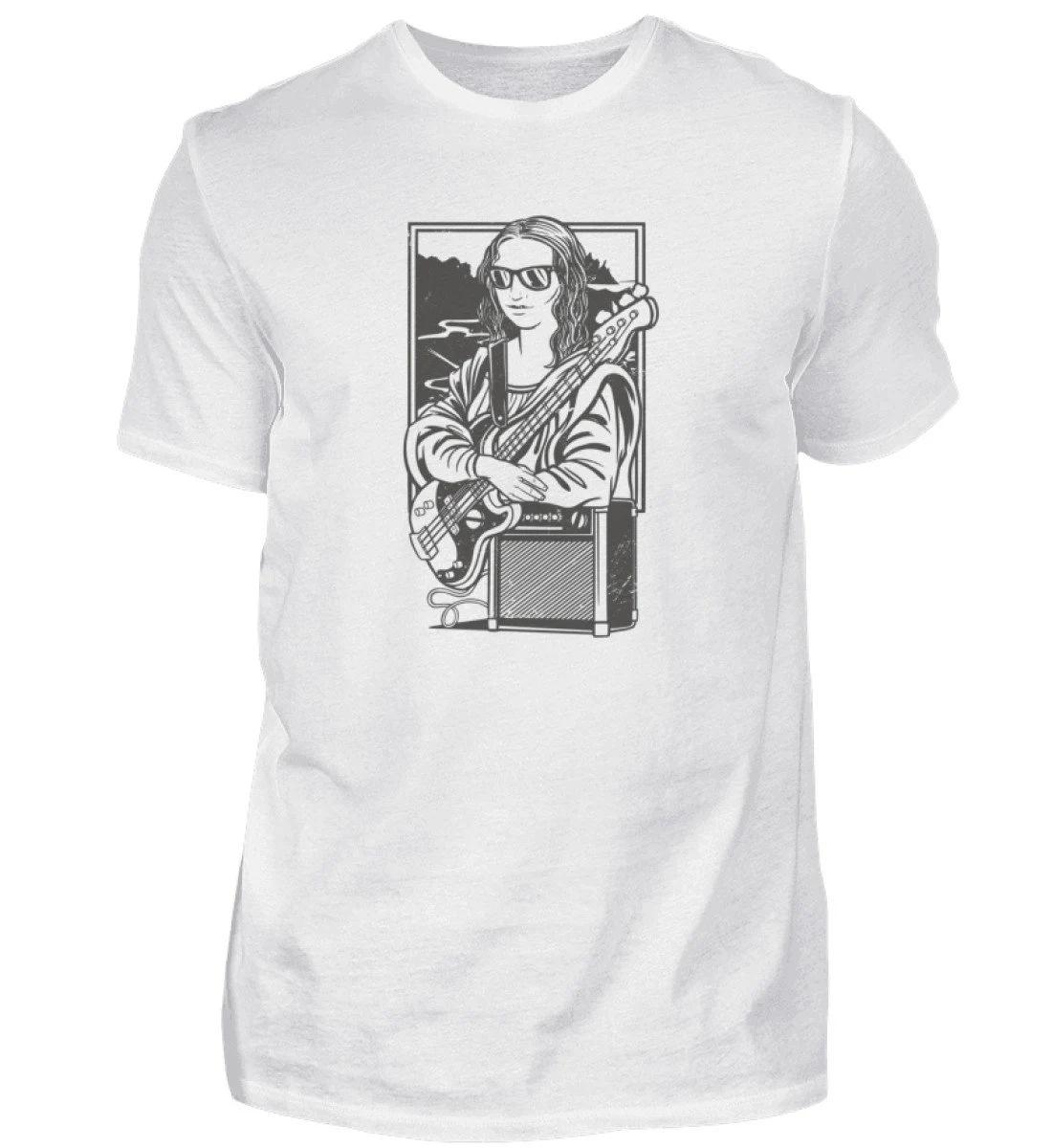 

Mona Lisa Mit Gitarre Herren T-shirt Gitarrenspieler Grafik Shirt Mann Witziges Geschenk Lustiger Druck E-Gitarre T Shirt 4XL
