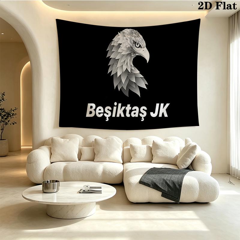 Besiktas Jimnastik Kulubu Wall tapestry, aesthetic printed fabric blanket, suitable for bedroom, living room, and home decor.