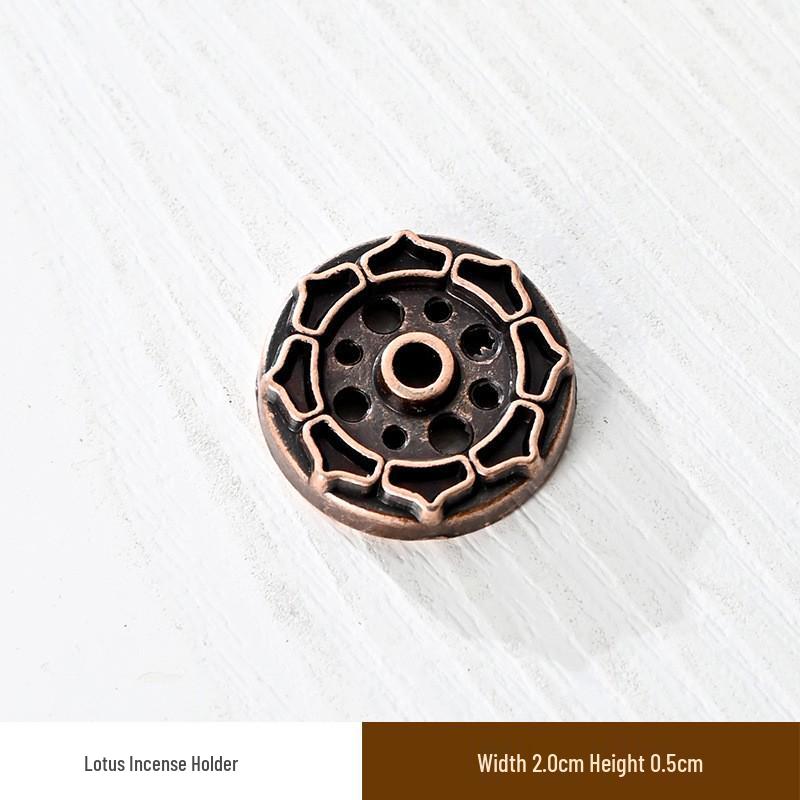 Double-Layer Antique Lotus Incense Burner for Tea Ceremony and Buddha Worship with Multi-Hole Sandalwood Stick Holder.