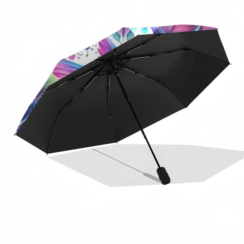 1pc Hummingbird Floral Mandala Artwork Umbrella with Plastic Handle,Suitable for All Seasons Home Travel Outdoor UmbrellaDD1034