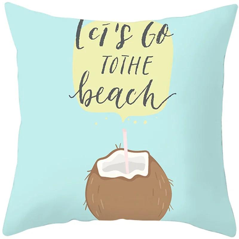 Tropical Style Fruit Cactus Printed Pillow Case Home Decor for Sofa Office Polyester Throw Pillow Cover Decorative Cushion Cover